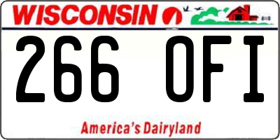 WI license plate 266OFI