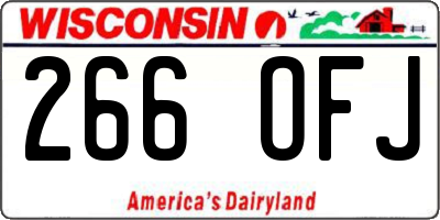 WI license plate 266OFJ