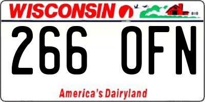 WI license plate 266OFN
