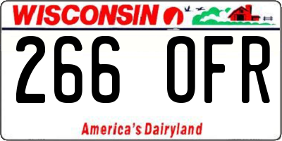 WI license plate 266OFR