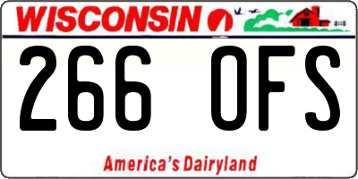 WI license plate 266OFS
