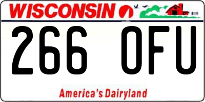 WI license plate 266OFU