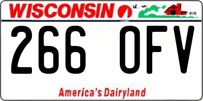 WI license plate 266OFV