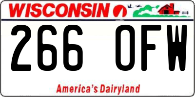 WI license plate 266OFW