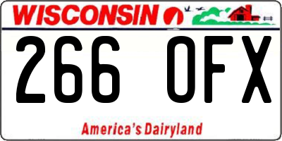 WI license plate 266OFX