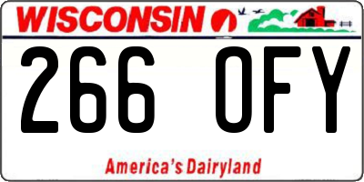 WI license plate 266OFY