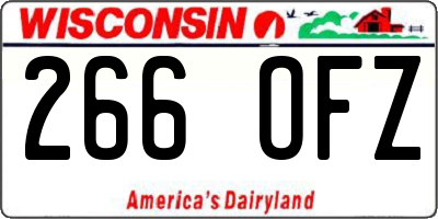 WI license plate 266OFZ