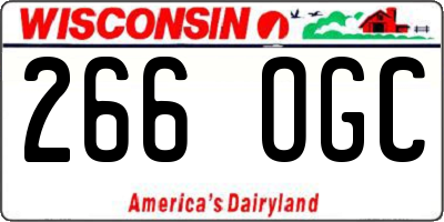 WI license plate 266OGC