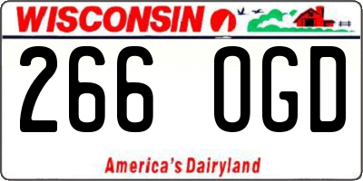 WI license plate 266OGD