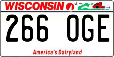 WI license plate 266OGE
