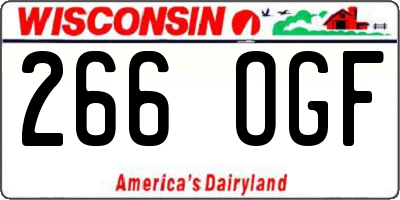 WI license plate 266OGF
