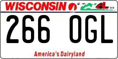 WI license plate 266OGL