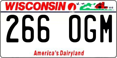 WI license plate 266OGM