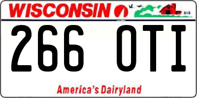 WI license plate 266OTI