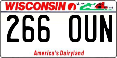 WI license plate 266OUN