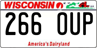 WI license plate 266OUP