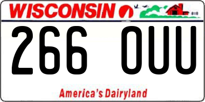 WI license plate 266OUU