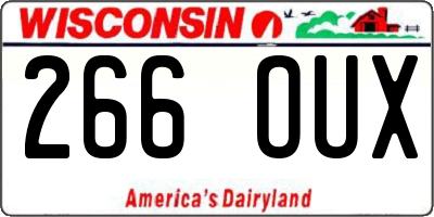 WI license plate 266OUX