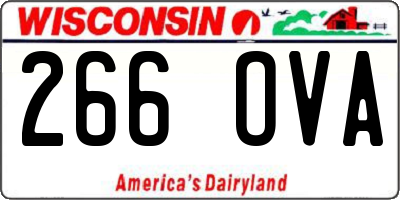 WI license plate 266OVA