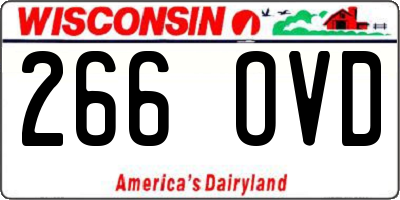 WI license plate 266OVD