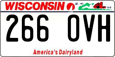WI license plate 266OVH