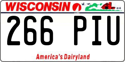 WI license plate 266PIU