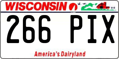 WI license plate 266PIX