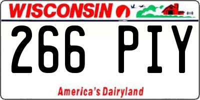 WI license plate 266PIY