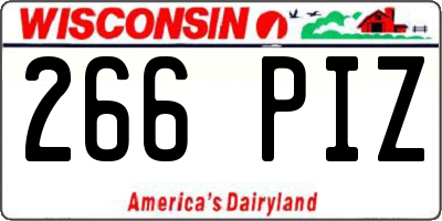 WI license plate 266PIZ