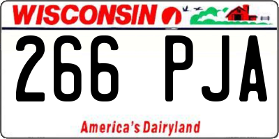WI license plate 266PJA