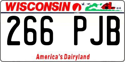 WI license plate 266PJB