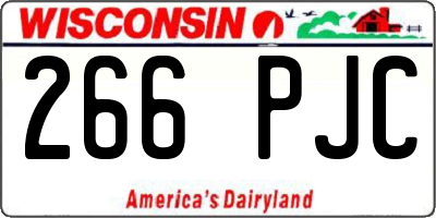 WI license plate 266PJC