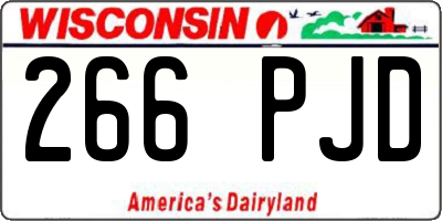 WI license plate 266PJD