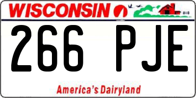 WI license plate 266PJE