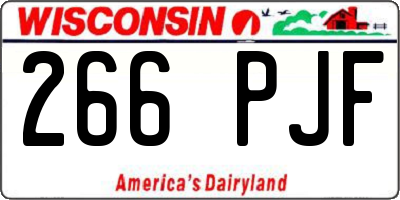 WI license plate 266PJF