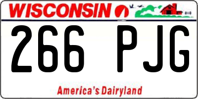 WI license plate 266PJG