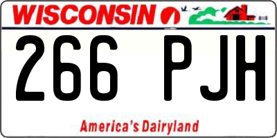 WI license plate 266PJH