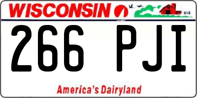 WI license plate 266PJI
