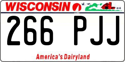 WI license plate 266PJJ