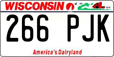WI license plate 266PJK