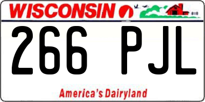WI license plate 266PJL
