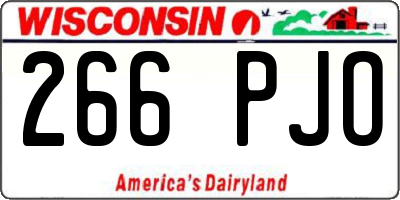 WI license plate 266PJO