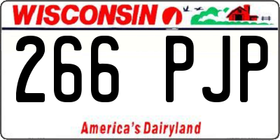 WI license plate 266PJP
