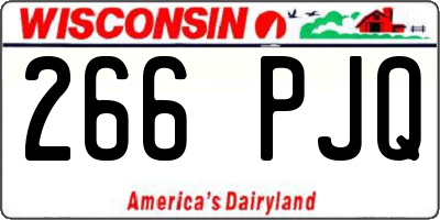WI license plate 266PJQ