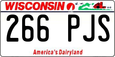 WI license plate 266PJS