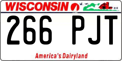 WI license plate 266PJT