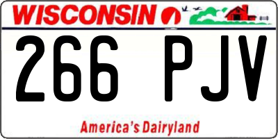 WI license plate 266PJV