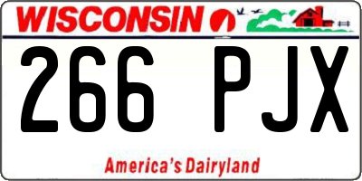 WI license plate 266PJX