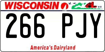 WI license plate 266PJY