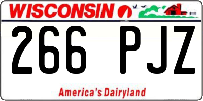 WI license plate 266PJZ
